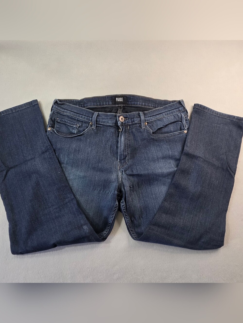 PAIGE Men's Dark Blue Denim Jeans 36